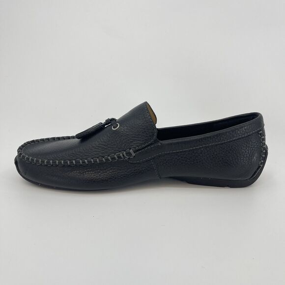 HS Trask Men\'s 11.5 Black Pebbled Leather Tasseled Driving Loafers Slip On Shoes main image 7